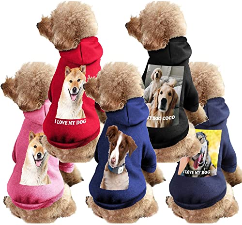 Camisas Personalizadas para Perros Cargue su diseño, Sudadera con Capucha Transpirable Personalizada para Cachorros Ropa Linda para Mascotas para Perros pequeños y medianos, Gatos (Pink)