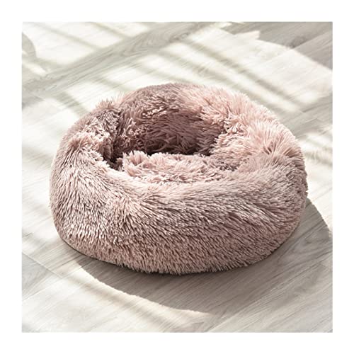 Canasta de cama para perros y perros, cama tranquilizadora para mascotas, casa de gatos, abrazaderas, camas para gatos pequeños y grandes (color: pardo, tamaño: 70 cm)