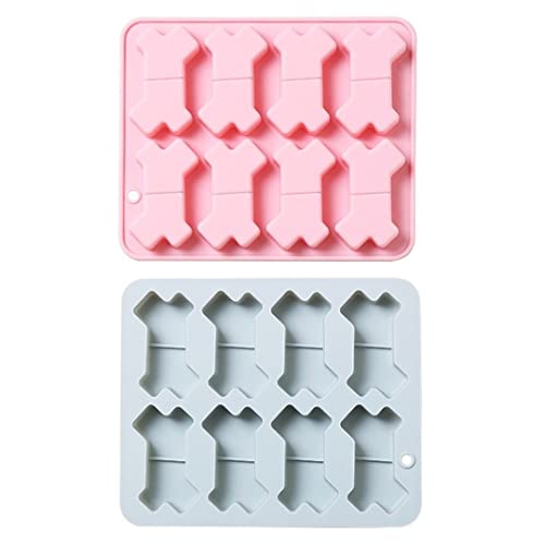 CANDeal 2 moldes de silicona de valor para mascotas, mini huesos de golosinas, huesos de animales para golosinas caseras para perros y gatos, dulces de chocolate para hornear, aptos para horno