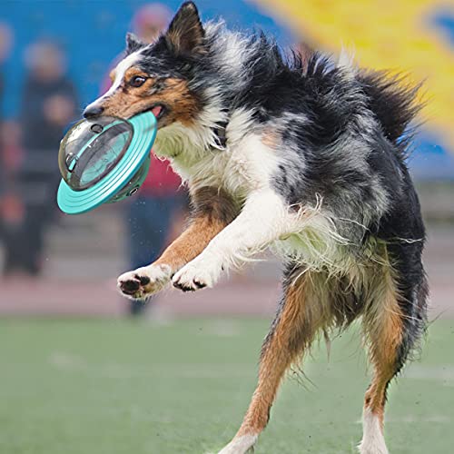 CandyCare Juguete para Mascotas, Gatos, Pelota para Entrenamiento Solo, pequeño, Mediano y Grande, Disco Volador para Perros (Azul)