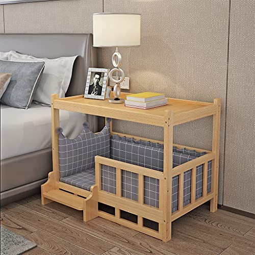 Casa Para Perros De Madera Maciza, Cama Para Gatos Y Mascotas, Casa Para Mascotas De Interior, Mesita De Noche De Madera, Suministros Para Mascotas Adecuados Para Golden Retriever, Peluche-45x60cm