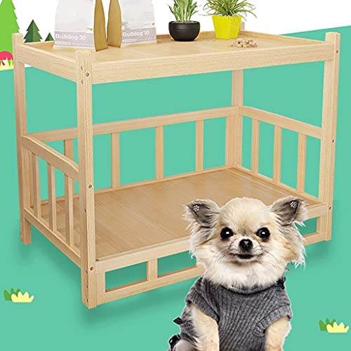 Casa Para Perros De Madera Maciza, Cama Para Gatos Y Mascotas, Casa Para Mascotas De Interior, Mesita De Noche De Madera, Suministros Para Mascotas Adecuados Para Golden Retriever, Peluche-45x60cm