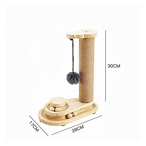 Casas de Gato Juguete for Gatos Self-Hey Resistente A Mordeduras Anti-Aburrido Poste Rascador for Gatos Sisal Madera Maciza Juguete for Gatos Árbol para (Color : Water Drop Cat Turntable)