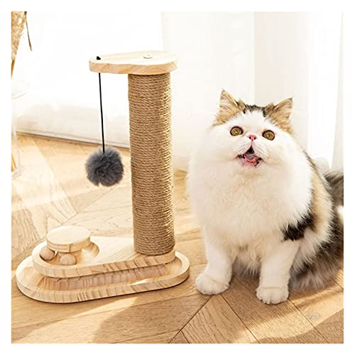 Casas de Gato Juguete for Gatos Self-Hey Resistente A Mordeduras Anti-Aburrido Poste Rascador for Gatos Sisal Madera Maciza Juguete for Gatos Árbol para (Color : Water Drop Cat Turntable)