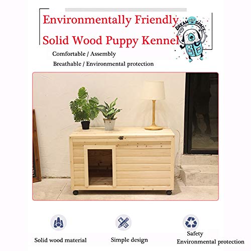 Caseta Perros Exterior Madera del Perrito de Perrera de la casa Pet Home con móvil Universal de la Rueda Perro Hutch Gato del Refugio de Pequeños Animales Inicio Duradero y Seguro for la Cubierta Y