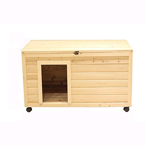 Caseta Perros Exterior Madera del Perrito de Perrera de la casa Pet Home con móvil Universal de la Rueda Perro Hutch Gato del Refugio de Pequeños Animales Inicio Duradero y Seguro for la Cubierta Y