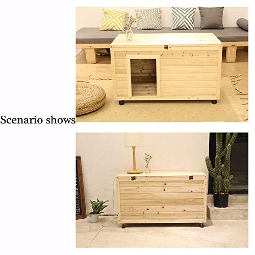 Caseta Perros Exterior Madera del Perrito de Perrera de la casa Pet Home con móvil Universal de la Rueda Perro Hutch Gato del Refugio de Pequeños Animales Inicio Duradero y Seguro for la Cubierta Y