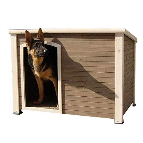 Casetas para Perros Casa para Perros Grande Al Aire Libre Anticorrosivo Impermeable Casa De Perro De Madera Maciza Perrera Jaula para Perros Techo Plano para Perros Grandes