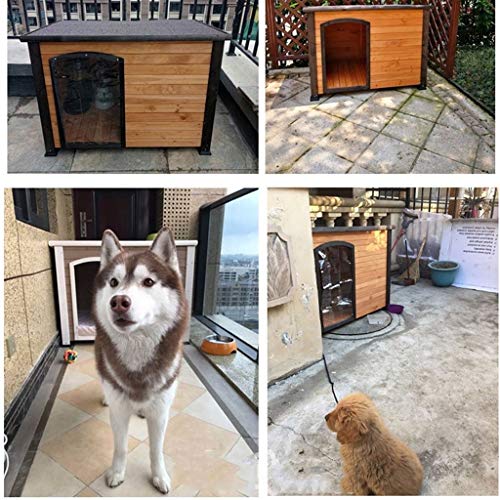 Casetas para Perros Casa para Perros Grande Al Aire Libre Anticorrosivo Impermeable Casa De Perro De Madera Maciza Perrera Jaula para Perros Techo Plano para Perros Grandes