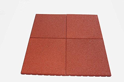 Caso Juego de alfombrillas protectoras 1 m² Tina (grosor 30 mm) con ranuras (Conexión, granulada, caso protección – Colchoneta DF920, deportes, color: rojo