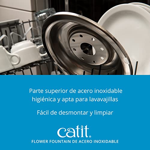 Catit Catit Bebedero Fuente Flor Acero Inox 3L Leds 760 g