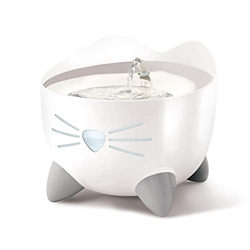 Catit Pixi Bebedero fuente de acero inoxidable para Gatos, 2.5 l, Blanca