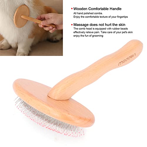 Cepillo de Aguja Suave para Gatos de Madera, Peine de Peluquería para Mascotas con Pelo Flotante para Masajes para Perros y Gatos, Spto para Todas Las Longitudes de Cabello