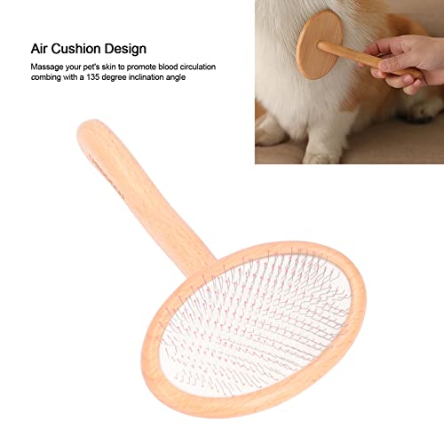 Cepillo de Aguja Suave para Gatos de Madera, Peine de Peluquería para Mascotas con Pelo Flotante para Masajes para Perros y Gatos, Spto para Todas Las Longitudes de Cabello