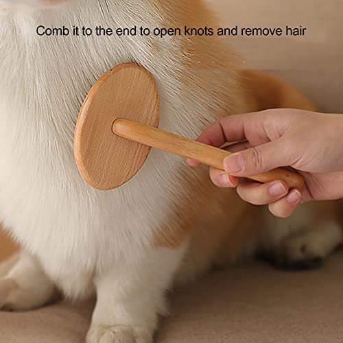 Cepillo de Aguja Suave para Gatos de Madera, Peine de Peluquería para Mascotas con Pelo Flotante para Masajes para Perros y Gatos, Spto para Todas Las Longitudes de Cabello