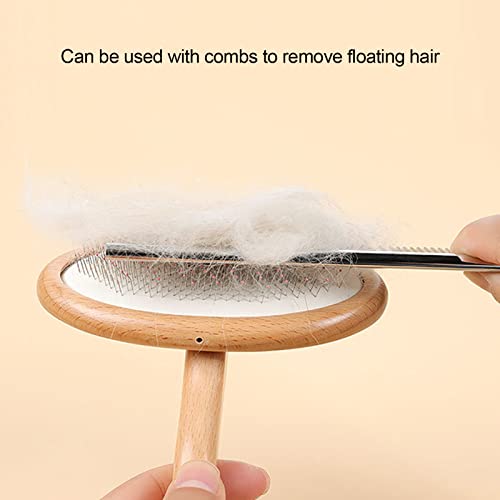 Cepillo de Aguja Suave para Gatos de Madera, Peine de Peluquería para Mascotas con Pelo Flotante para Masajes para Perros y Gatos, Spto para Todas Las Longitudes de Cabello