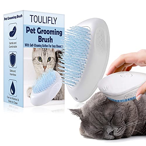 Cepillo De Gatos,Cepillo De Pelo Gato,Cat Brush,Cepillo De Perro,Cepillo Perro Gato,Peine de Limpieza Autolimpiante,para Masajear y Limpiar,Reduce la Caida de Cabello,con Botón de Limpieza