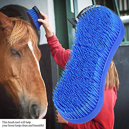 Cepillo de Limpieza para Caballos, Limpieza Profesional Aseo Cepillo de Silicona Herramienta de Masaje Ecuestre Mantenga el Caballo Limpio y Hermoso