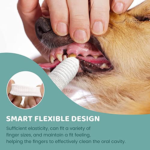 Cepillo Dientes Perro Dedo 8 Piezas,Cepillo de Dientes para Mascotas Hecho de Tela de Fibra Apto para Perros y Gatos,Limpia Eficazmente la Placa Dental (8 piezas)