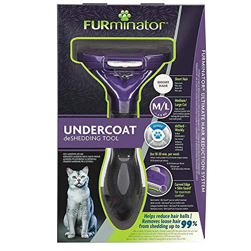 Cepillo para Gatos FURminator L para Gatos con Pelo Corto de Razas Grandes