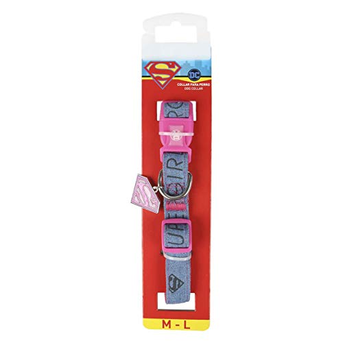 CERDÁ LIFE'S LITTLE MOMENTS Collar Perro Pequeño XS de Super Girl - Licencia Oficial Super Girl, Cranberry