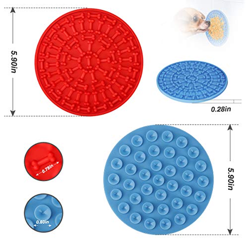 CestMall 2 pcs Dog Lick Pad, Bath & Grooming Alimentadores lentos, Dog Lick Plate Silicona Alfombrilla de alimentación para Mascotas Alimentador Lento para Perros con Ventosa