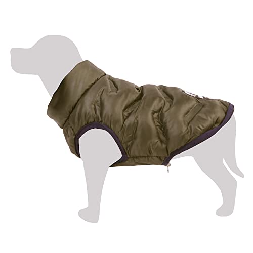 Chaleco Acolchado Reversible Verde-Gris Terranova - L/35cm - Ropa para Perros - Ayuda a protegerlos del frío - Abrigos, Sudaderas, Jerseys, Chalecos, Chaquetas, sueters, Impermeables y más