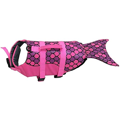 Chaleco de arnés de moda para navegar en barco Natación Preserver Cachorro Surf Saver Coat Mermaid Shark Dog Chaleco salvavidas Ropa de seguridad para mascotas (Shark-XS)