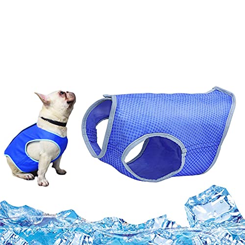 Chaleco de Refrigeración para Perro, Chaleco Refrescante Perro, Mascotas de Refrigeración del Chaleco, Dog Cooling Vest, Dog Cooling Jacket,Chaleco Enfriador de Mascotas con Cinta Mágica(azul) (M)