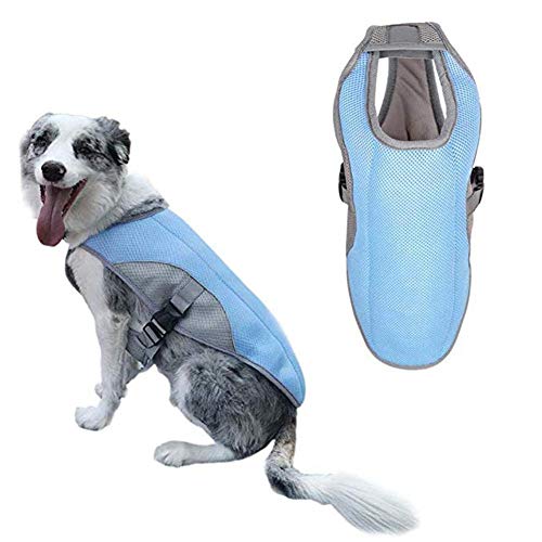 Chaleco De Refrigeración para Perro Transpirable Y Confortable Chaleco Refrigerante para Perros De Moda Y Suave Dog Cooling Jacket TamañO Ajustable Blue,49