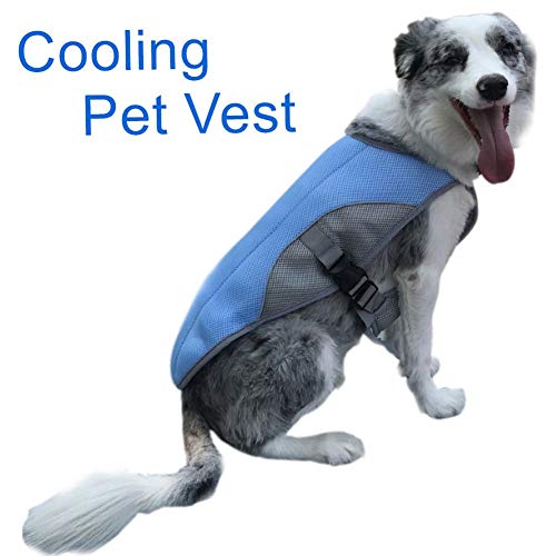 Chaleco De Refrigeración para Perro Transpirable Y Confortable Chaleco Refrigerante para Perros De Moda Y Suave Dog Cooling Jacket TamañO Ajustable Blue,49