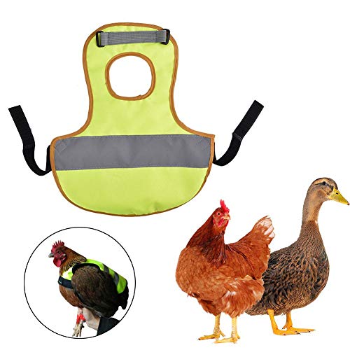 Chaleco de señalización para gallinas, arnés de pollo de pato, chaleco reflectante para animales domésticos, ropa con banda elástica ajustable, soporte protección para plumas para pollo y pato