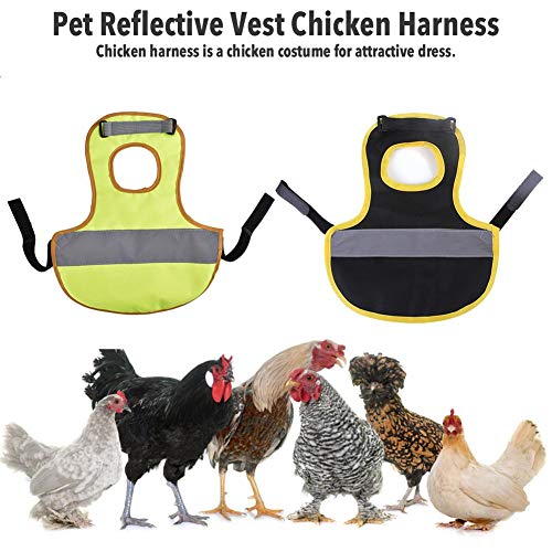 Chaleco de señalización para gallinas, arnés de pollo de pato, chaleco reflectante para animales domésticos, ropa con banda elástica ajustable, soporte protección para plumas para pollo y pato