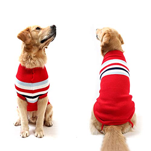 Chaleco para perro a rayas de moda, abrigo, suave, de lana, para invierno, para perros pequeños y medianos grandes