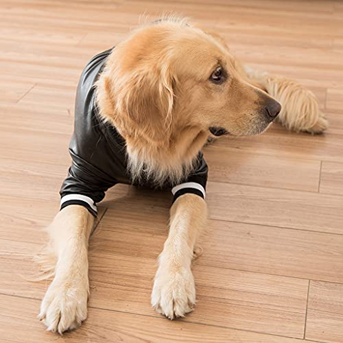 Chaqueta De Cuero Ropa para Perros Grandes, Primavera Y Otoño Shiba Inu Labrador Samoyedo Abrigo De Perro Negro Mediano Grande A Prueba De Agua Chaqueta De Perro (tamaño : 6XL-(25-30kg))