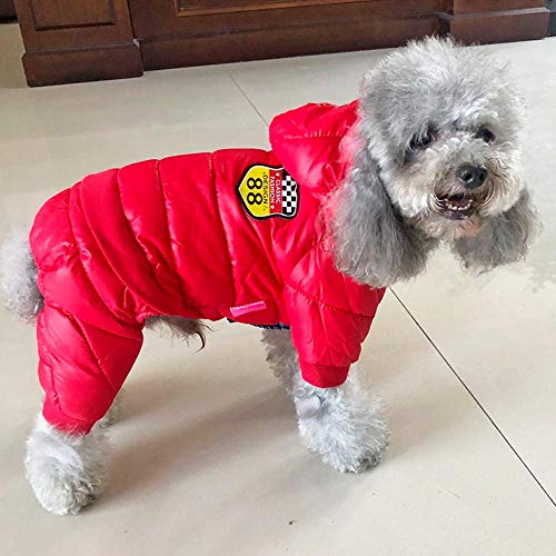 Chaqueta impermeable para perros de PU de invierno caliente ropa para mascotas para perros pequeños ropa de perrito Chihuahua Sudaderas con capucha Bulldog francés ropa Pug abrigo, verde lago, XL (16)