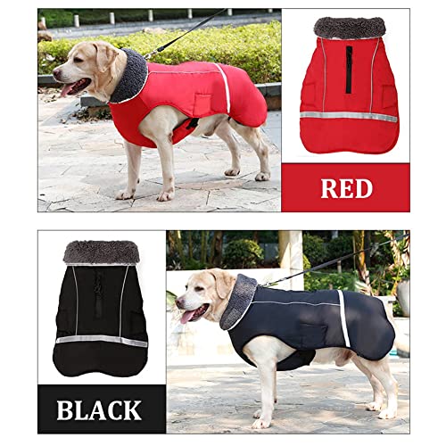 Chaquetas for perros for perros medios espesados ​​Folleto cálido Perro Perro Perro Abrigo de invierno Reflectante Pet Frío Tiempo Jacket Furry Collar Ropa Ropa Chaleco for Pequeño Perrito Grande Send