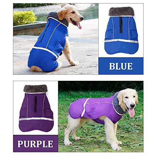 Chaquetas for perros for perros medios espesados ​​Folleto cálido Perro Perro Perro Abrigo de invierno Reflectante Pet Frío Tiempo Jacket Furry Collar Ropa Ropa Chaleco for Pequeño Perrito Grande Send