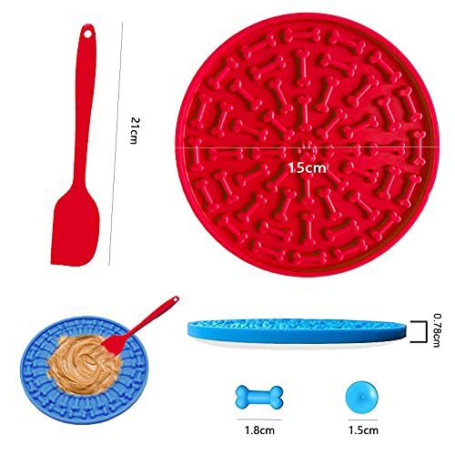 Charfia Almohadilla para Lamer, Almohadilla Lamer de Perros para Ducha con espátula, Pet Lick Mat Compañero de Ducha para Mascotas para Gato Perro, Fuerte succión (Blue)