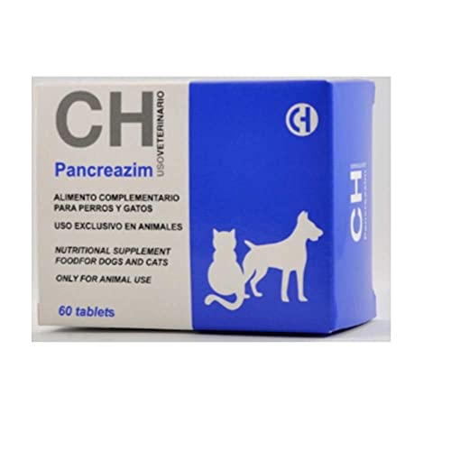 CHEMICAL IBERICA S.L. PANCREAZIM para Problemas Digestivos Gatos y Perros - 60 Comprimidos (08166)