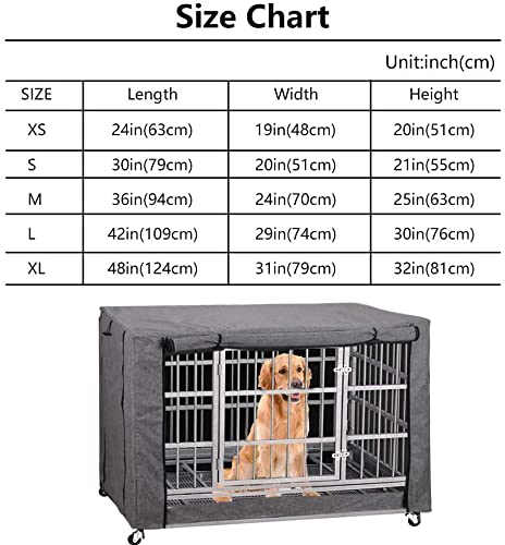 chengsan Cubierta de cajón para perro, duradera y resistente al viento, cubierta de jaula para mascotas proporcionada para la protección interior y exterior (48 pulgadas, cajón no incluido)