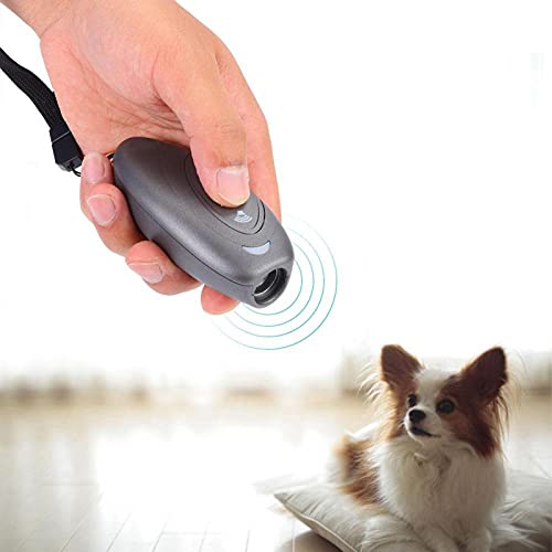 CHENQIAN Dispositivo ultrasónico Inteligente para Perros, Dispositivo antiladridos, Control de Entrenador de ladridos portátil, Interior, Exterior, Gris Oscuro