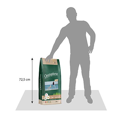 Christopherus Light Grainfree - Alimento Completo para Perros Adultos con sobrepeso o Baja Actividad, alimento seco, Cordero + Patata, tamaño de la croqueta: 1 cm, Perro Adulto, 12 kg