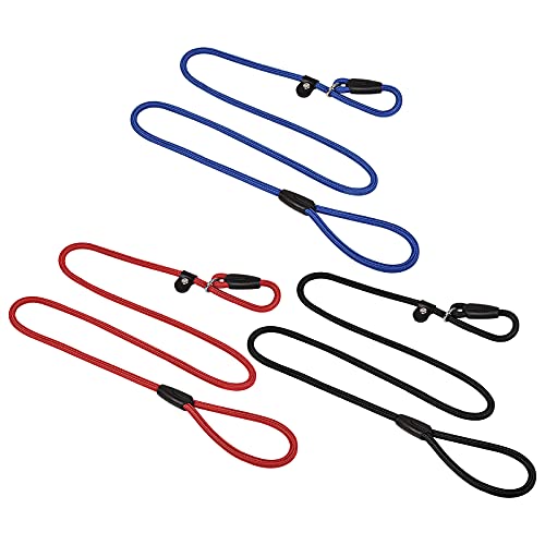 Chstarina 1.5m Correa de Perro para Adiestramiento Correa de Perro Obediente Cuerda Nylon Largo Mascota Perro Formación Correa de Entrenamiento Llevar (Azul, Rojo, Negro)