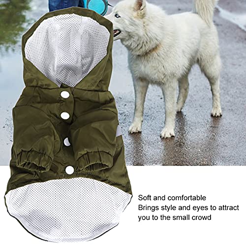 Chubasquero para perros, elegante chaqueta impermeable para perros con capucha y hebilla, ropa ligera y transpirable para perros para caminar, caminar, viajar (verde, XXL)