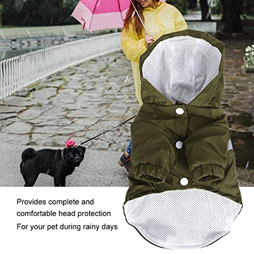 Chubasquero para perros, elegante chaqueta impermeable para perros con capucha y hebilla, ropa ligera y transpirable para perros para caminar, caminar, viajar (verde, XXL)