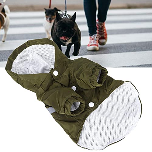 Chubasquero para perros, elegante chaqueta impermeable para perros con capucha y hebilla, ropa ligera y transpirable para perros para caminar, caminar, viajar (verde, XXL)