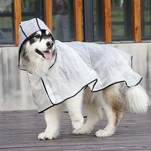 Chubasquero Transparente Ropa para pasear Perros,Ultraligero y Ajustable Poncho Impermeable Cubierta de Lluvia a Prueba de Viento para Perros medianos y Grandes Alaska, Labrador Negro 9