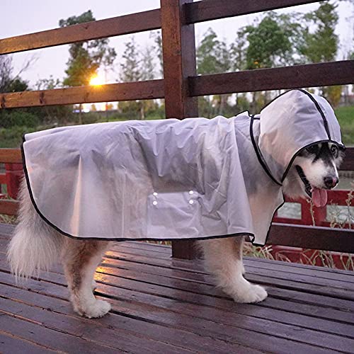 Chubasquero Transparente Ropa para pasear Perros,Ultraligero y Ajustable Poncho Impermeable Cubierta de Lluvia a Prueba de Viento para Perros medianos y Grandes Alaska, Labrador Negro 9