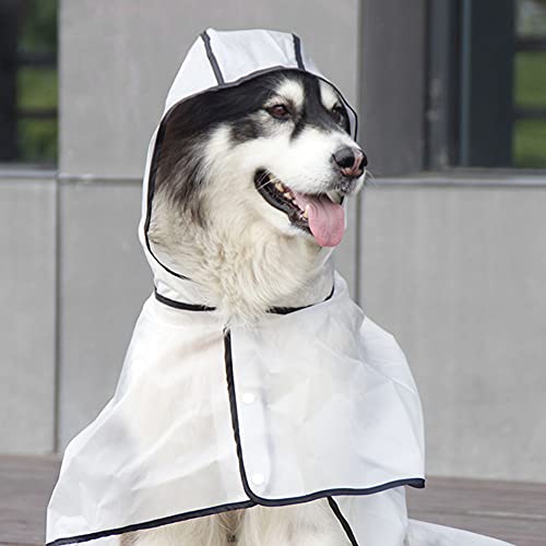 Chubasquero Transparente Ropa para pasear Perros,Ultraligero y Ajustable Poncho Impermeable Cubierta de Lluvia a Prueba de Viento para Perros medianos y Grandes Alaska, Labrador Negro 9